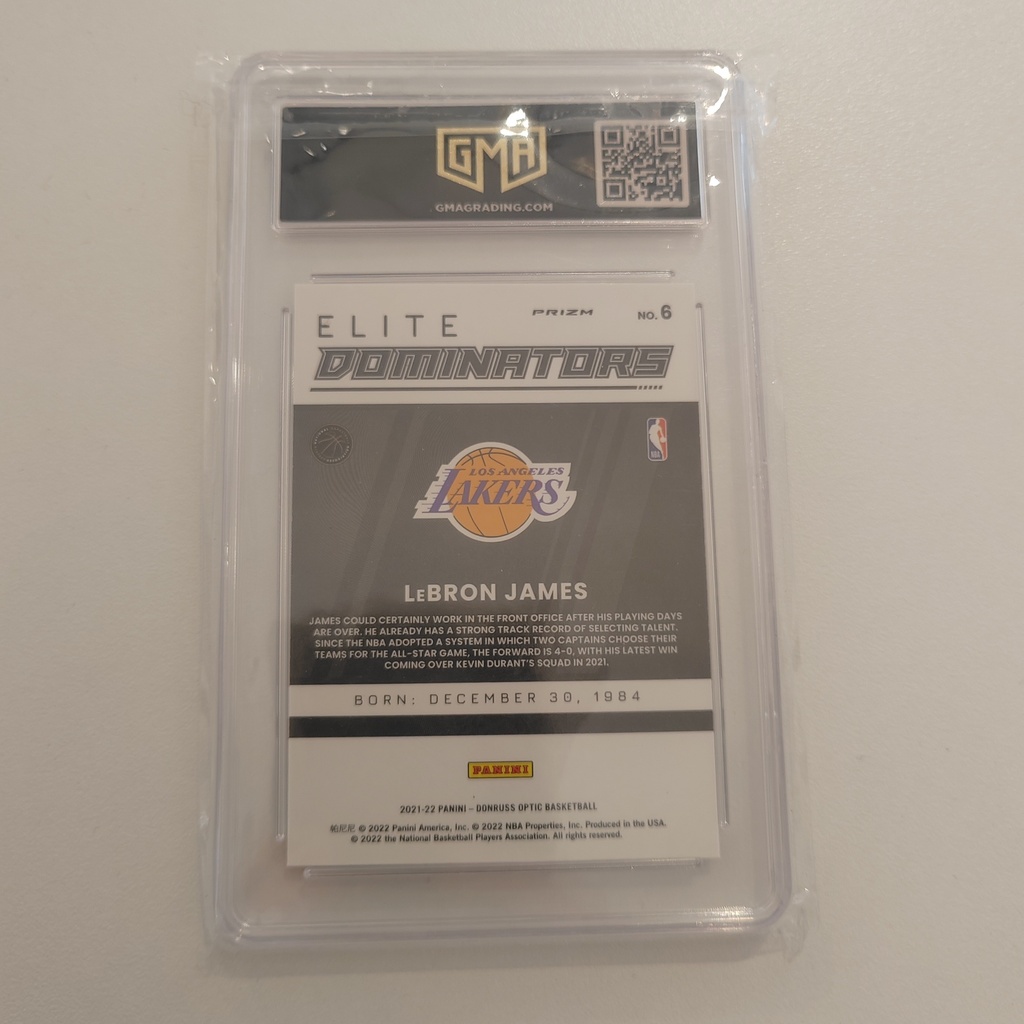 Panini Donruss Optic LeBron James Elite Dominators Prizm GMA 10