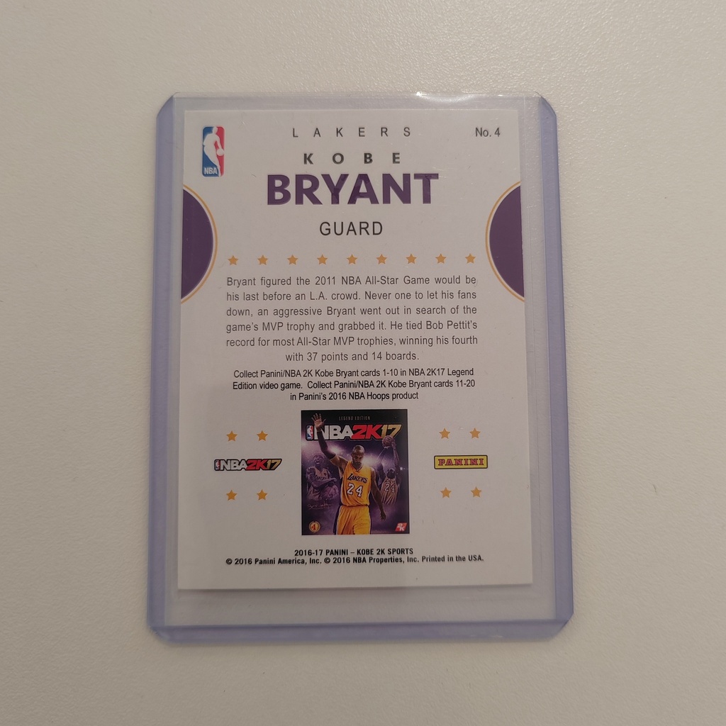 Panini NBA Hoops Kobe Bryant NBA 2K17