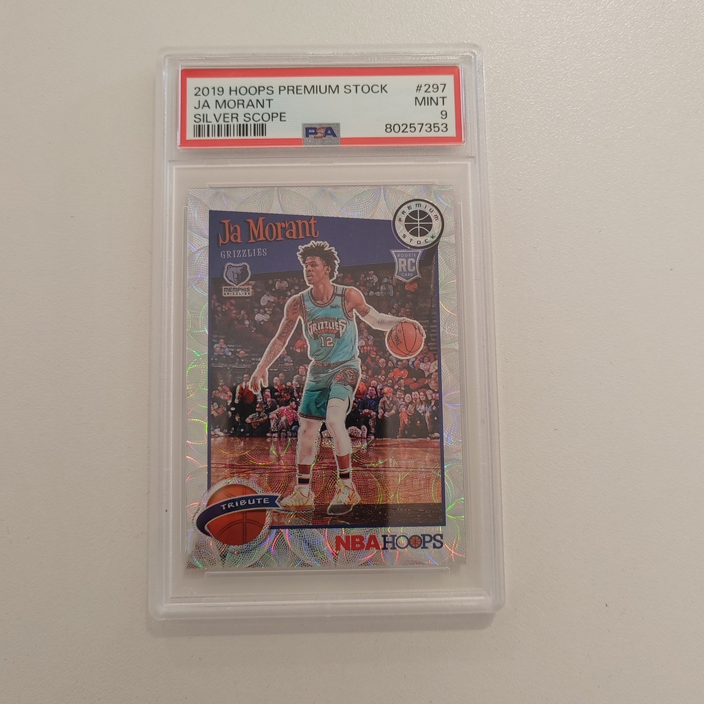 NBA Hoops Premium Stock 2019 Ja Morant Silver Scope PSA 9