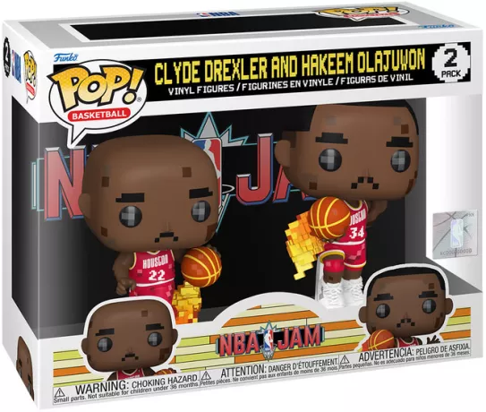 Funko Pop Clyde Drexler and Hakeem Olajuwon NBA Jam